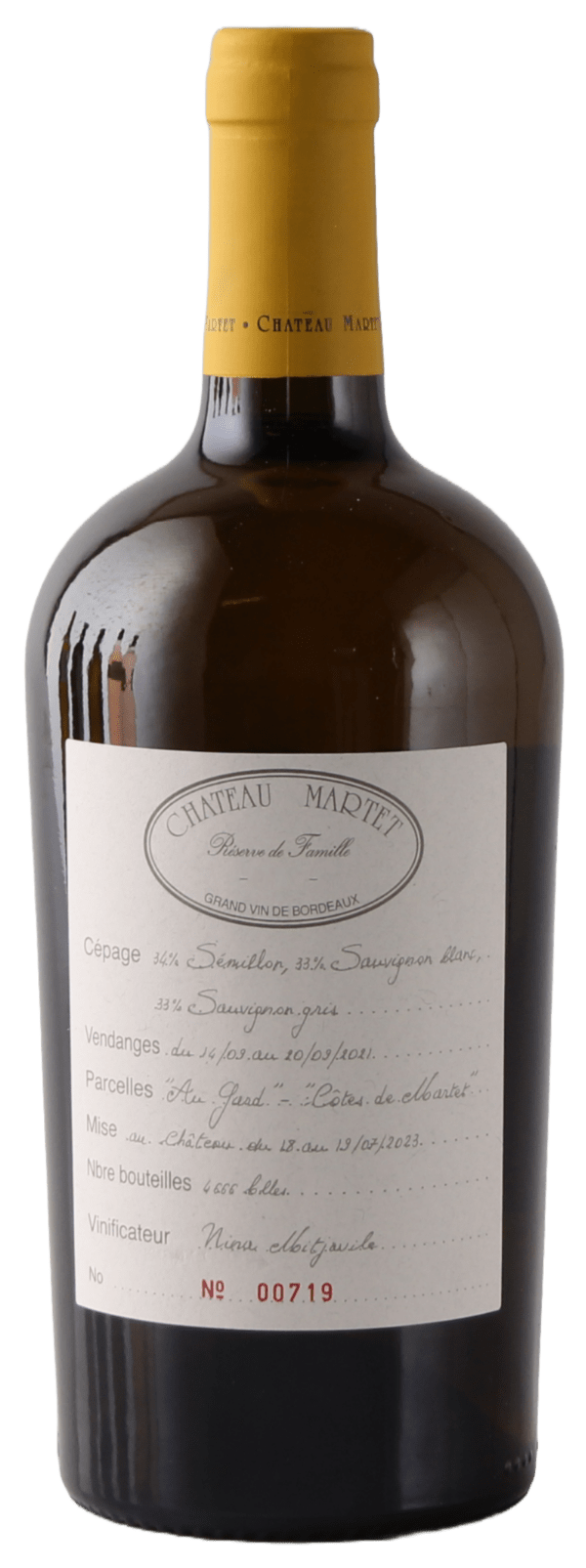 Chât. Martet Blanc 2022, Réserve de la Famille