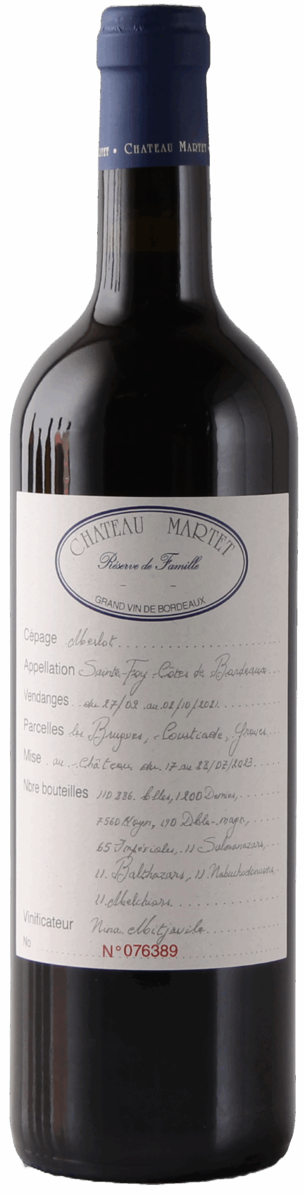 Chât. Martet Rouge 2021, Réserve de la Famille